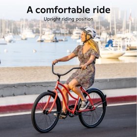 Schwinn Siesta Cruiser Bike, Single Speed, 26 In. Wheels, Coral, Women's Style