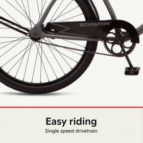 Schwinn Siesta Cruiser Bike, Single Speed, 26 In. Wheels, Charcoal, Men's Style