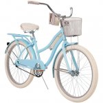 Huffy 24 In. Girls Nel Lusso Women's Classic Beach Cruiser Bike, Light Blue