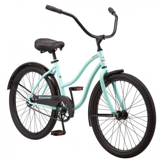 Schwinn Siesta Cruiser Bike, Single Speed, 24-inch Wheels, Mint Green, Girls Style