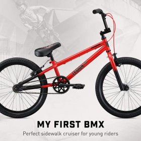 Mongoose Legion Freestyle Sidewalk BMX Bike for-Kids, -Children and Beginner-Level to Advanced Riders, 16-20-inch Wheels, Hi-Ten Steel Frame, Micro Drive 25x9T BMX Gearing