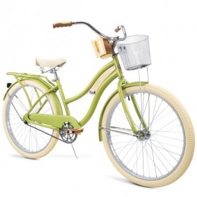 Huffy, Nel Lusso Classic Cruiser Bike with Perfect Fit Frame, Women's, Green, 26"