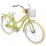 Huffy, Nel Lusso Classic Cruiser Bike with Perfect Fit Frame, Women's, Green, 26"