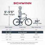 Schwinn Siesta Cruiser Bike, Single Speed, 26 In. Wheels, Charcoal, Men's Style