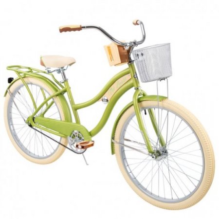 Huffy, Nel Lusso Classic Cruiser Bike with Perfect Fit Frame, Women's, Green, 26"