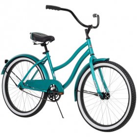 Huffy 24” Cranbrook Girls Beach Cruiser Bike for Women, Green