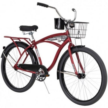 Huffy 26 In. Nel Lusso Men's Classic Beach Cruiser Bike, Mirror Red