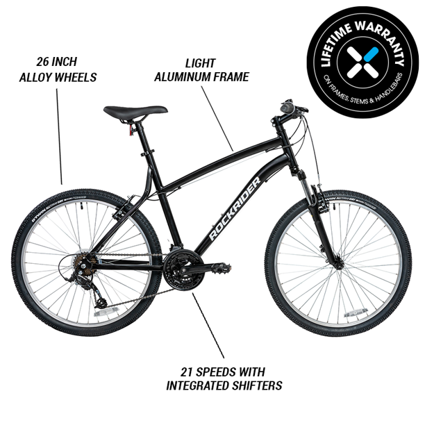 Decathlon Rockrider ST50 Aluminum Mountain Bicycle 26 In., Black, Small